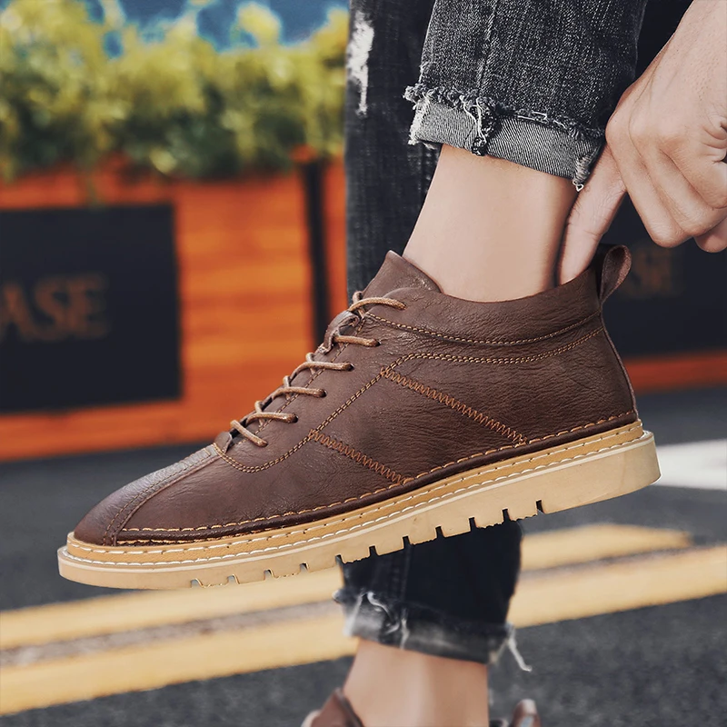 

Zapatillas Casual Hombre Casual Men's Sneakers Leather Man Shoe Mens Boots Men Shoes Leisure Fashion Zapatillas Sneaker