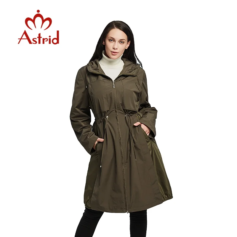 2019 модная ветровка новые весенние Для женщин кулиска по низу одежда с длинным