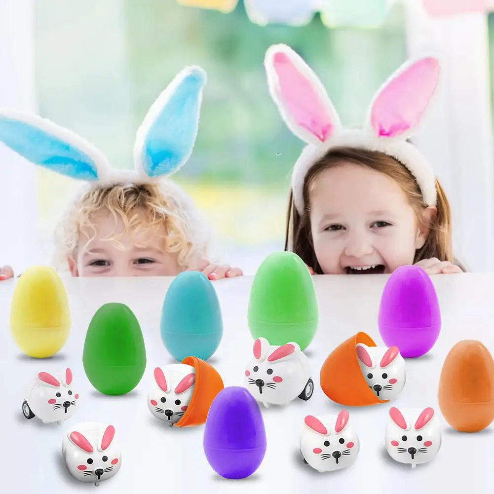 Easter Eggs 8 PCS Prefilled Colorful With Bunny Mini Vehicles Cute DIY Party Favors Surprise Car Toys | Игрушки и хобби