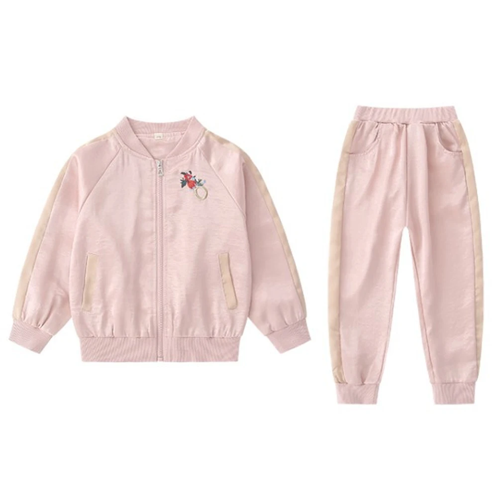 

Girls Clothes Sets Two-Piece Jacket and Trousers Leisure Sport Suits Teen Tops with Zipper Sweatpants Cotton Printed Outerwear