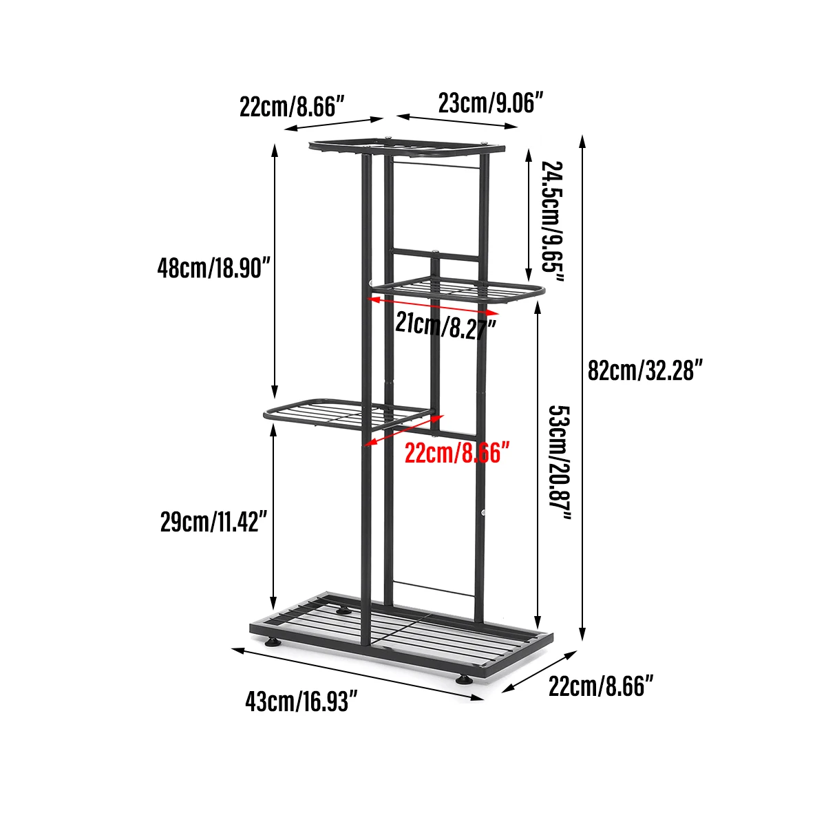 

Retro Iron 4 Layers Flower Stand Rack Plant Shelves Bonsai Pots Display Shelf Yard Home Decor Garden Patio Balcony Flower Stands