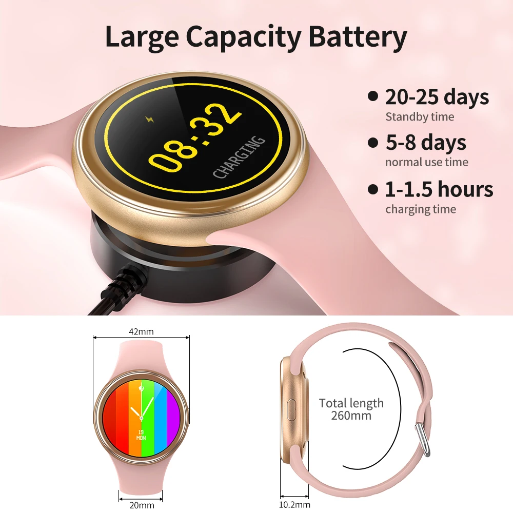 Смарт часы для женщин пользовательские циферблат J2 Smartwatch HD Беспроводной зарядки