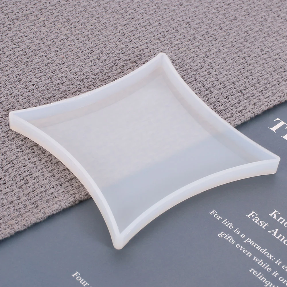 

1pcs Transparent Coaster Silicone Mold Irregular Square Dish UV Epoxy Resin Mold For DIY Jewelry Crafts Supplies Making