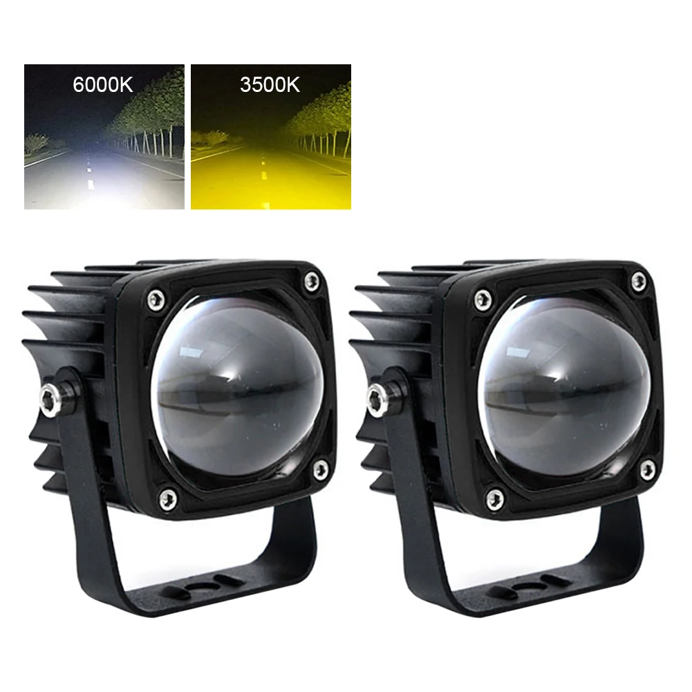 

2" LED Work Light 6500K White 3500K Amber 12V/24V Driving Fog Light High/Low Beam Spotlight Car Off Road Motorcycle ATV Lighting