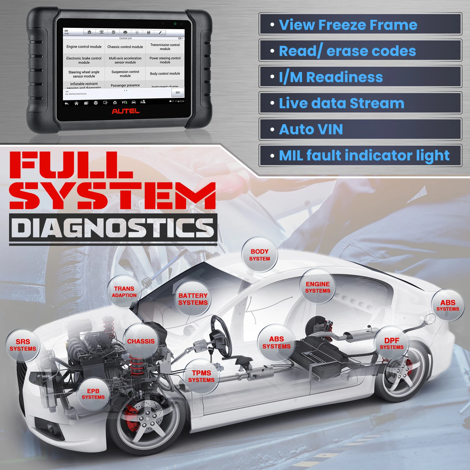 Autel MaxiPRO MP808BT автомобильный диагностический сканер OBD2 такой же как MS906 30 + услуги