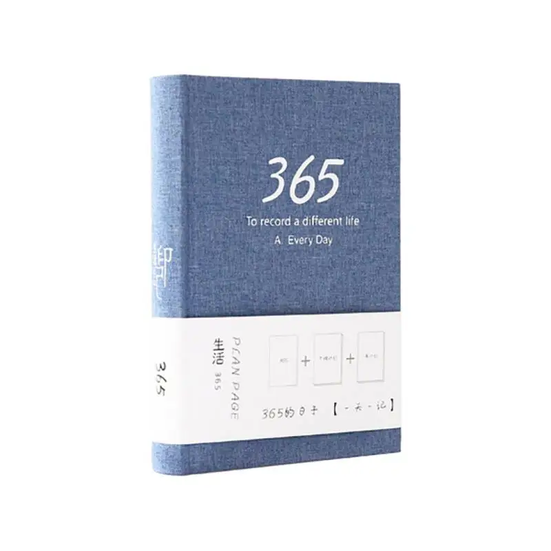 

Exquisite 365 Days Cloth Notebook 32K Travel Plan Book Work Schedule Note Notepad Account Book 196 Pages Office School Supplies