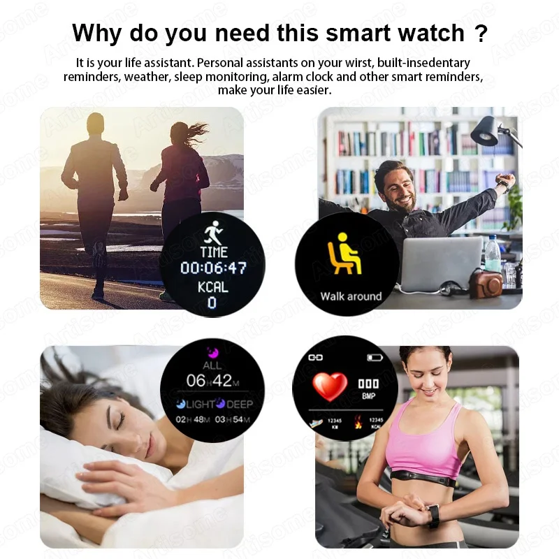 smart watch women men 2020 sport fitness tracker bracelet heart rate monitor smartwatch bluetooth wrist watch for ios android free global shipping