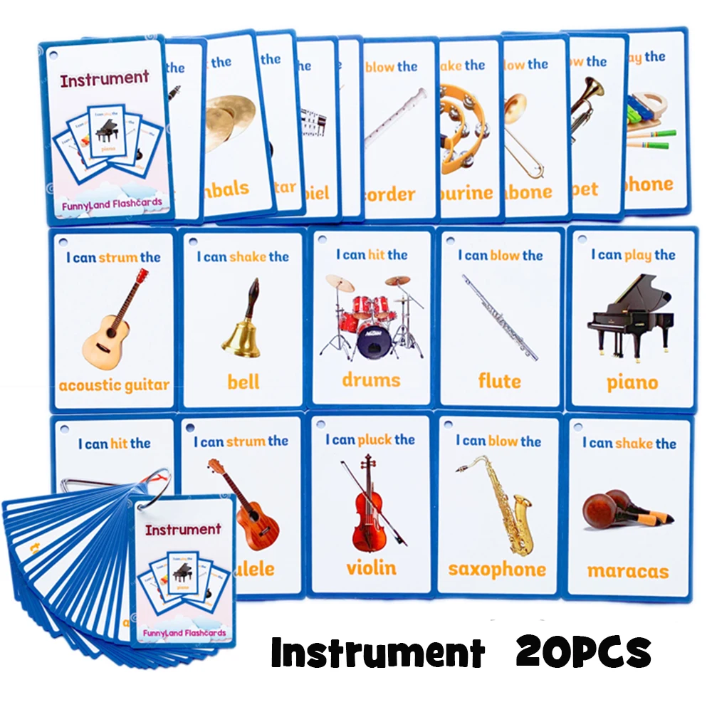 20 шт./компл. овощей фруктов и обучение английскому языку Обучающие слово карта