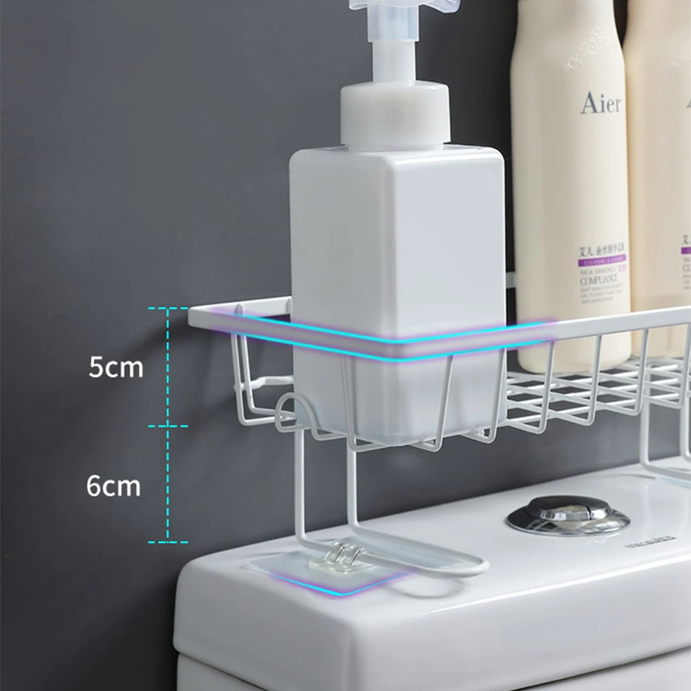 Стеллаж для домашнего хранения Верхняя Полка ванной туалета Бесплатная Пробивка