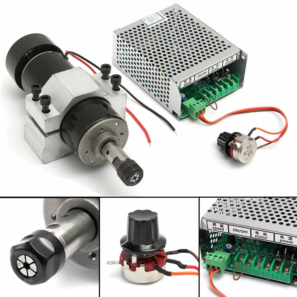 Высокоскоростной электродвигатель шпинделя с воздушным охлаждением 110-220 В 500 Вт