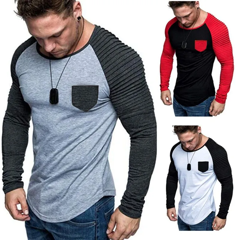 Горячая Распродажа 2019 новая весенняя мода с круглым вырезом Slim Fit длинным рукавом