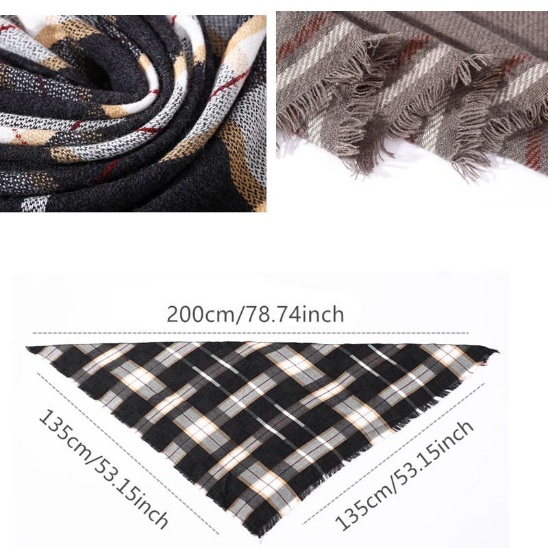 

Designer brand women scarf fashion plaid winter scarves for ladies cashmere shawls wraps warm neck Triangle Bandage pashmina