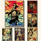 Ретро-постеры Bungo бродячие собаки, японские аниме наклейки на стену BSD, современное домашнее искусство, картина для спальни, бара, кафе, Декор