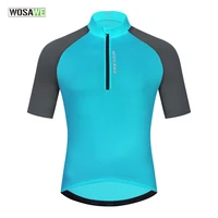 wosawe mens reflective short sleeve cycling jersey with zipper pocket quick dry breathable biking shirt