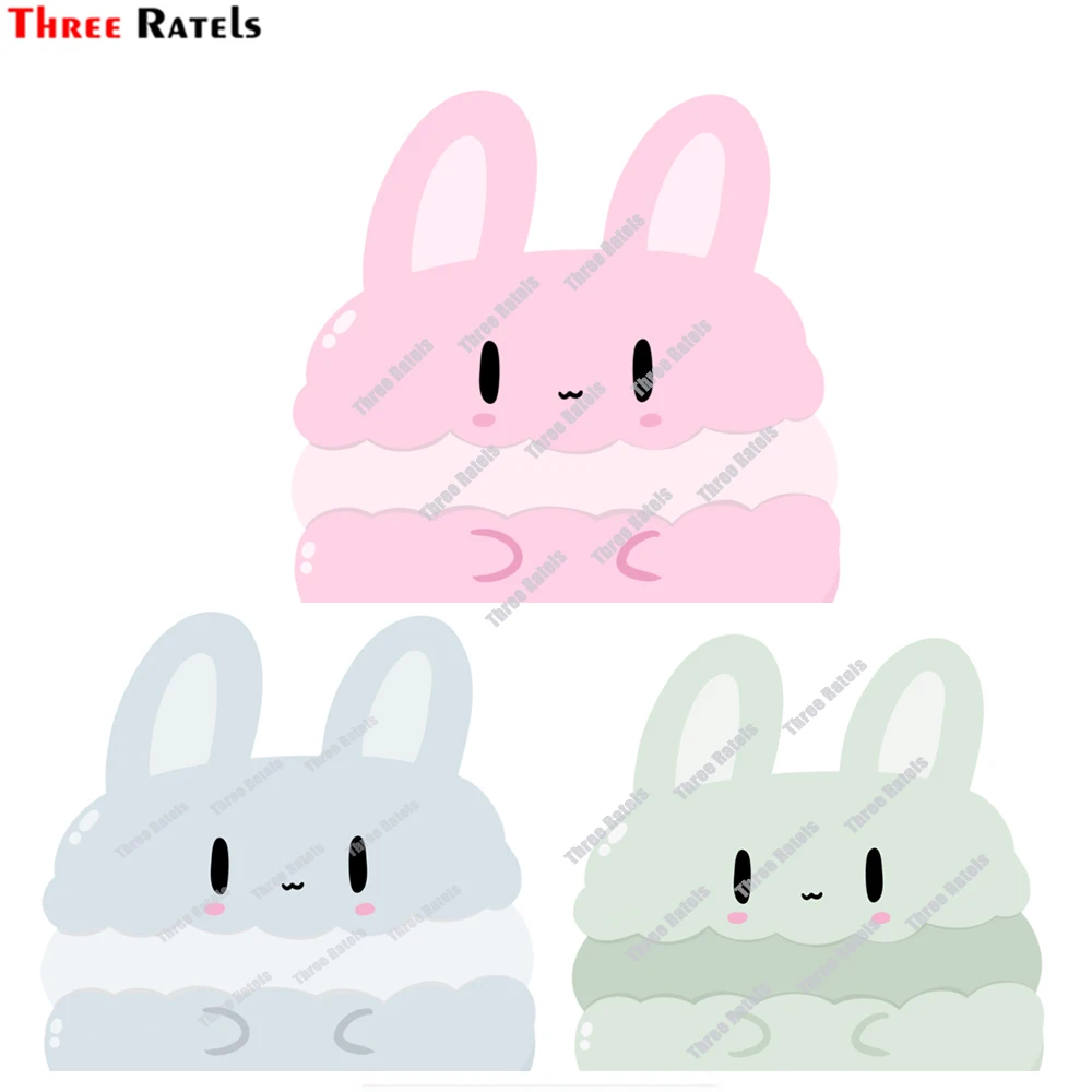 

Three Ratels E35 MACARON BUNNY' PEEKER Car Stickers Decal Anime Cute Car Accessories Decoration Pegatinas Para Coche