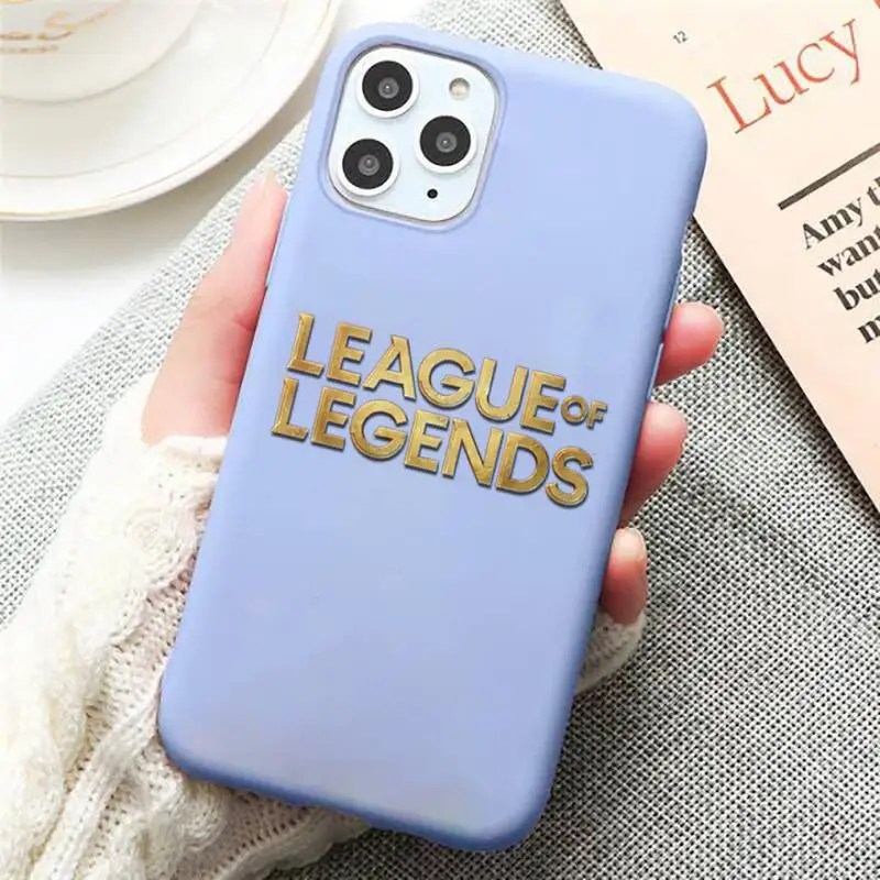 

League of Legends Phone Case Candy Color Blue for iPhone 11 12 pro XS MAX 8 7 6 6S Plus X 5S SE 2020 XR