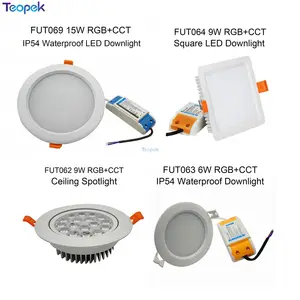 Светодиодный потолочный светильник MiBoxer 6 Вт 9 Вт 12 Вт 15 Вт 18 Вт 25 Вт RGB + CCT, с регулируемой яркостью, переменный ток 220 В, FUT062FUT063FUT066FUT068FUT069, Wi-Fi управление