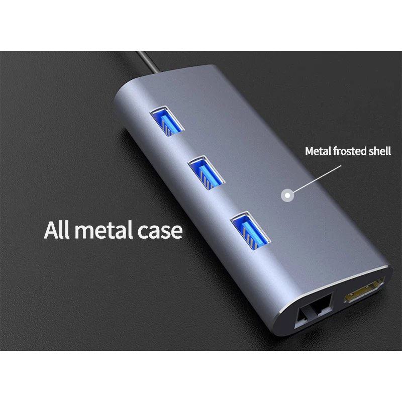 Концентратор USB Type C USB-C к HDMI 4K Gigabit Ethernet RJ45 3 0 SD TF кардридер PD сплиттер адаптер для
