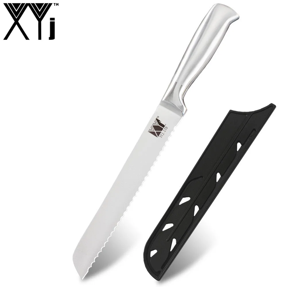 C.8 bread knife XYj 6 шт. набор кухонных ножей из нержавеющей стали 8 ''7'' 5 ''3,5'' шеф-повара для нарезки хлеба Santoku нож для очистки овощей Кухонные гаджеты - Цвет: C.8 bread knife