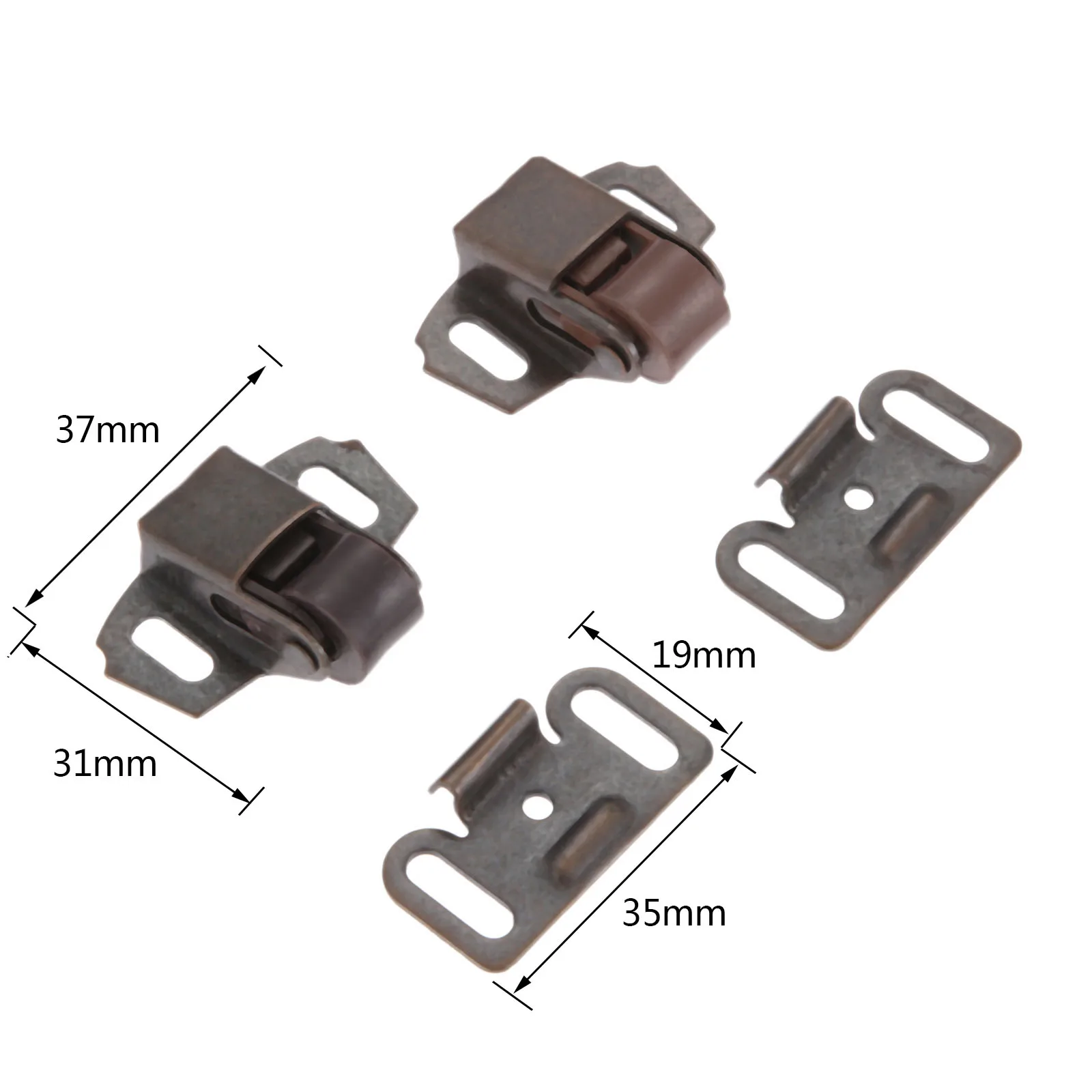 DRELD 4pc Cabinet Door Stopper Spring Touch Latch Ball Roller Catches Wardrobe Stoppers Damper Buffer Furniture Hardware 31*37mm |