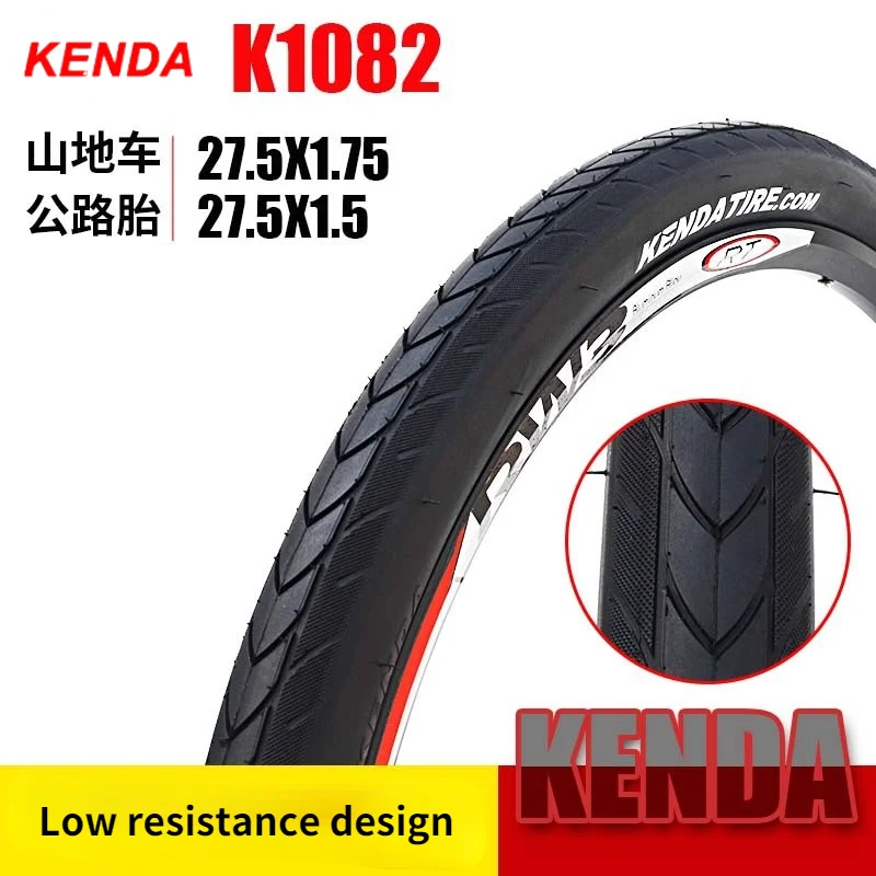 

KENDA Bicycle Tire K1082 Steel Wire Tyre 27.5 Inch 27.5*1.5 1.75 Folding Bike 30TPI Small Pattern Mountain Tires Drainage design
