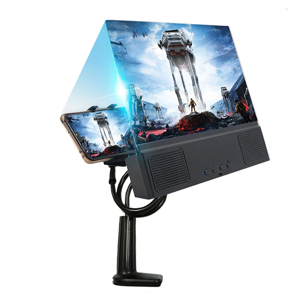 Мобильный телефон 12 дюймов 3D экран видео Складная лупа изогнутый увеличенный