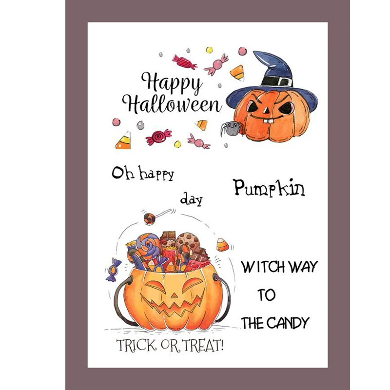 

ZATWBS Pumpkin head Clear Stamps For DIY Scrapbooking/Card Making/Album Decorative Rubber Stamp Crafts