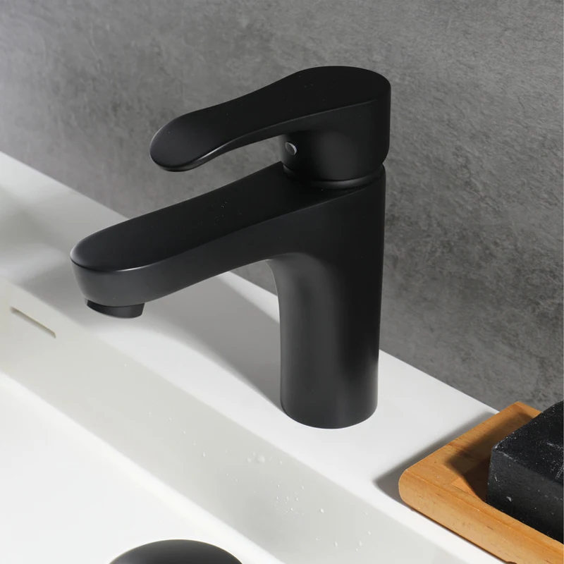 Basin Taps Bathroom Sink Faucet Brass Black Color Mixer Water Tap Hot and Cold Faucets Single Handle Double Control | Обустройство