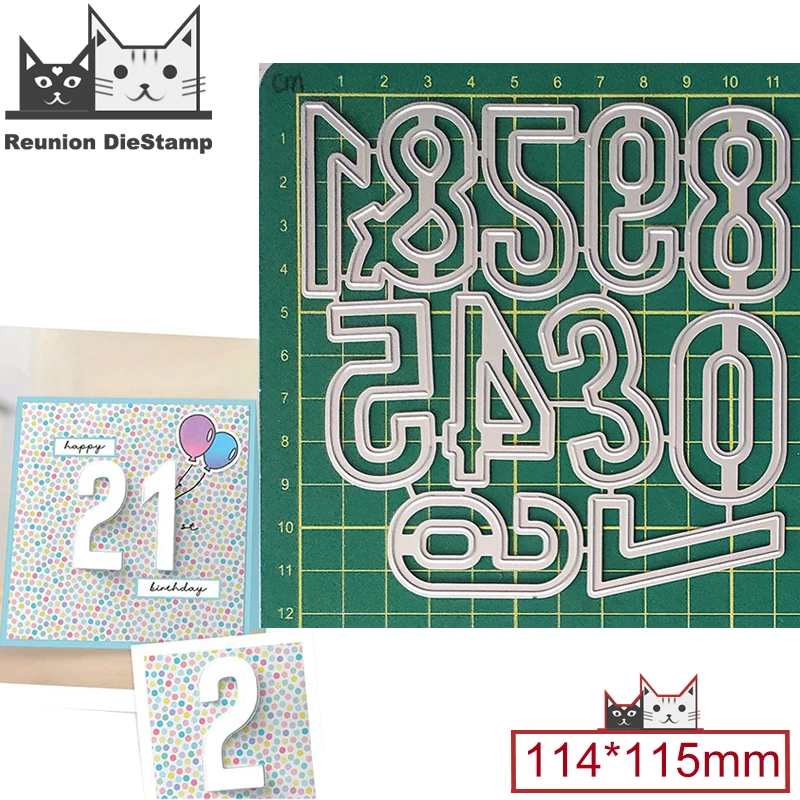 

Левосторонние металлические Вырубные штампы с цифрами для рукоделия скрапбукинга альбома бумажных карточек ремесла тиснения вырубки руко...