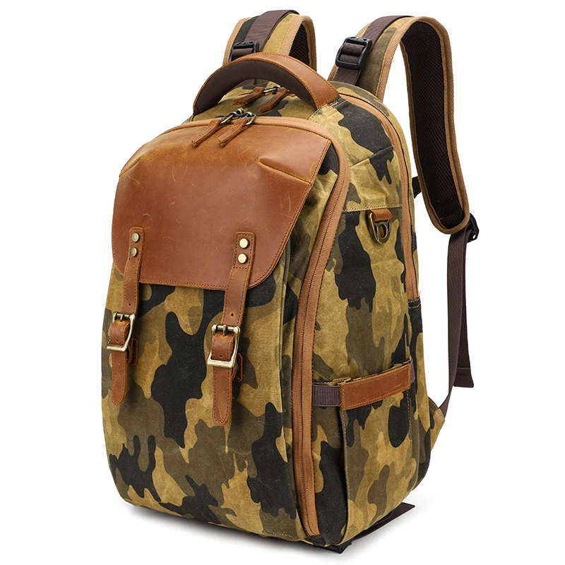 outdoor camouflage travel hiking rucksack waterpoof canvas mens tactical camo camouflage military camera backpack for travel free global shipping