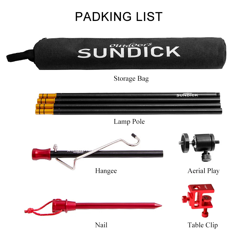 

SUNDICK Portable Outdoor Lantern Stand Lamp Tripod Detachable Camping Lamp Bracket Lamp Holder Portable Camping Accessories