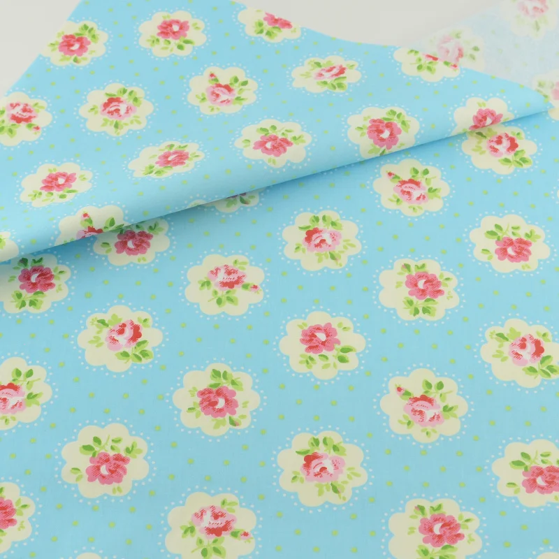 Синяя Роза хлопок домашний текстиль лоскутное швейная ткань Ремесленная Teramila