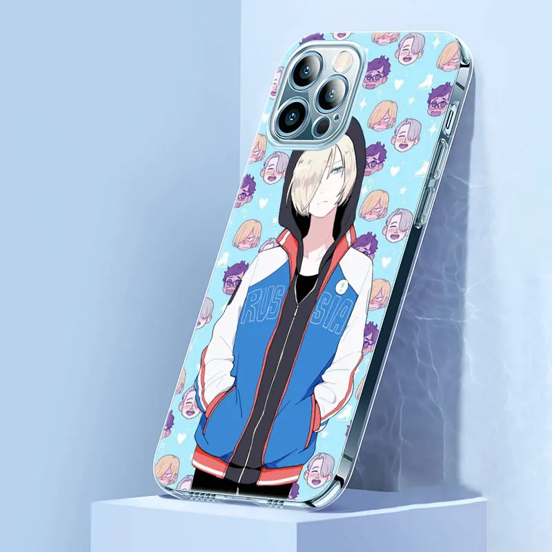 Силиконовый чехол с аниме YURI on ICE для Apple iPhone 13 12 Mini 11 Pro XS Max X XR 6 6S 7 8 Plus 5 SE 2020 мягкий |