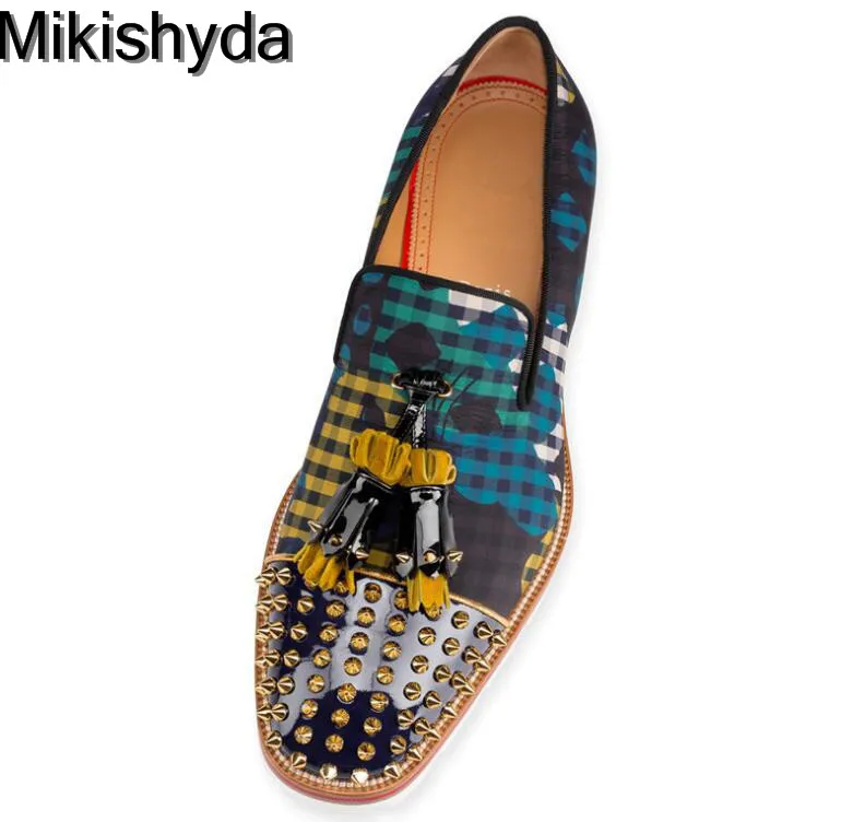 Mikishyda/мужские повседневные лоферы на плоской подошве с рисунком газет