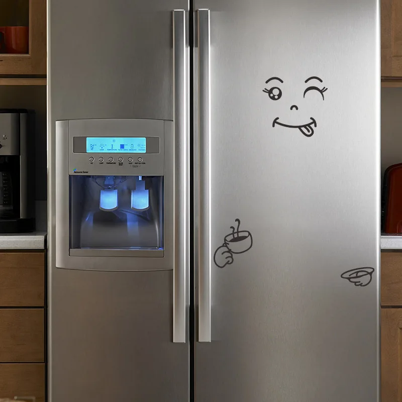 Новинка 4 вида наклеек на стену с изображением смайлика счастливое вкусное лицо