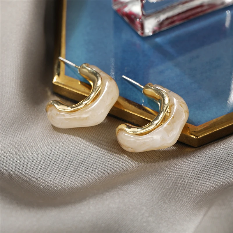 

2021 Jewelry Gifts Women Irregular Acrylic Metal Earrings