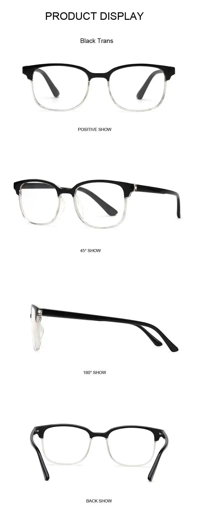 

Black Men Prescription Reading Glasses Women Fashion Simple Hyperopia Presbyopic Ultralight Eyeglasses For Reader 1.5 2.5