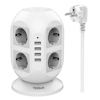 tessan power strip 8 way overload protection multiple socket with 4 usb ports and switch 2500w10a socket tower for home