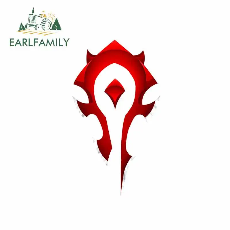 EARLFAMILY (13 см) для WOW красный World of Warcraft Племенной флаг наклейки автомобиля и надписи