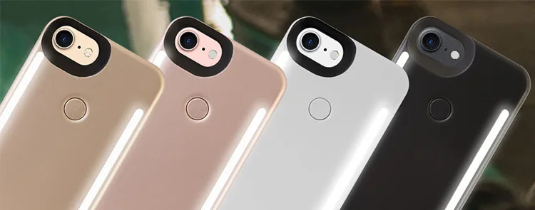 Светодиодный роскошный светящийся чехол для телефона для iPhone 6, 6s, 7, 8 Plus, X, идеальный селфи светильник, светящийся чехол для samsung S8, S9 plus, чехол