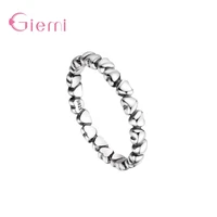 genuine 925 sterling silver stackable ring heart finger rings for women wedding anniversary trend jewelry anel dropshipping