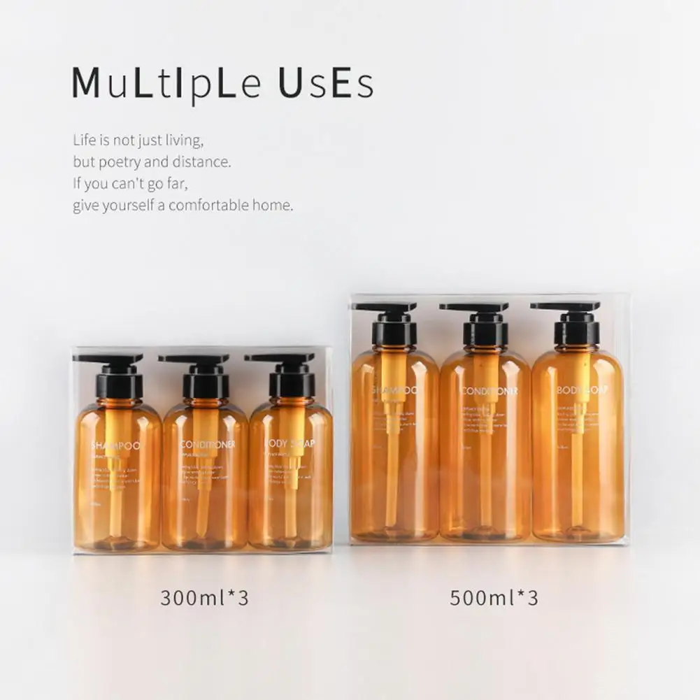 

3pcs/set Soap Dispenser Bottle Bathroom Shampoo Bottle Soap 300ML/500ML Body Bottle Lotion Set Empty Press Large-capacity T T3G4
