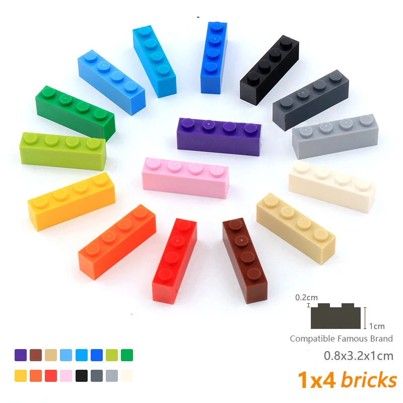 

60PCS DIY Building Blocks Thick Figures Bricks 1x4 Dots Educational Creative Size Compatible With Brand Toys for Children 3010