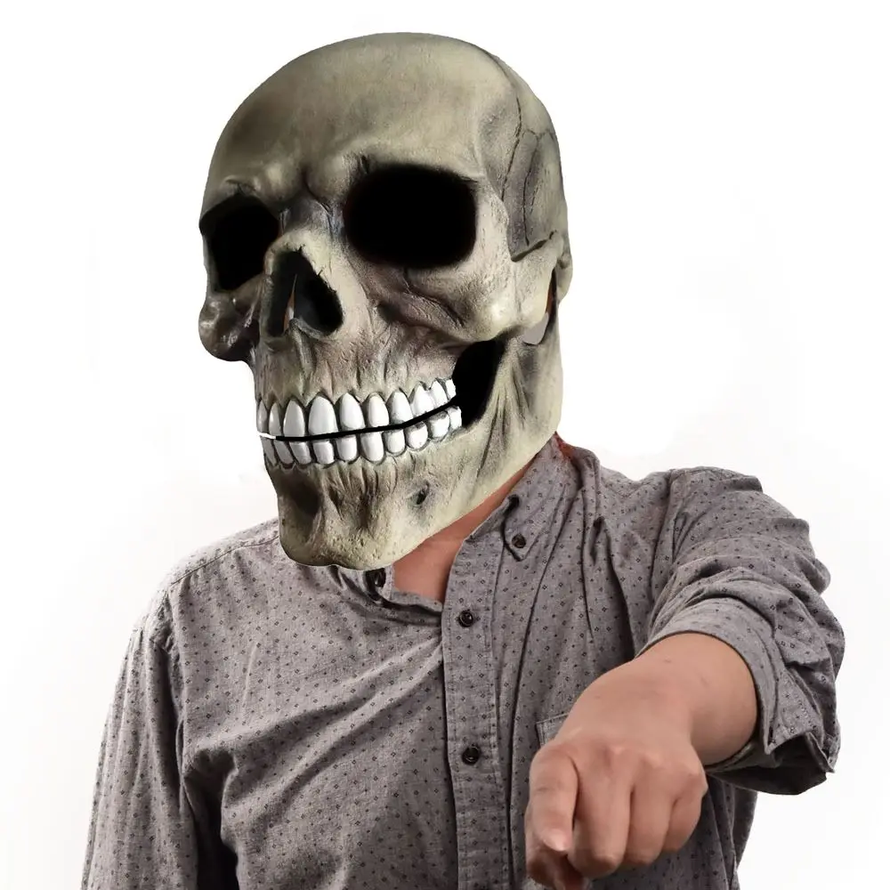 1 шт. новая жуткая маска на голову с черепом Хэллоуин подвижными челюстями для