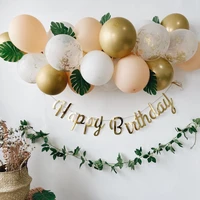 1 set happy birthday balloon chain retro green pink blue garland metallic gold balloons for home party wedding decors supplies