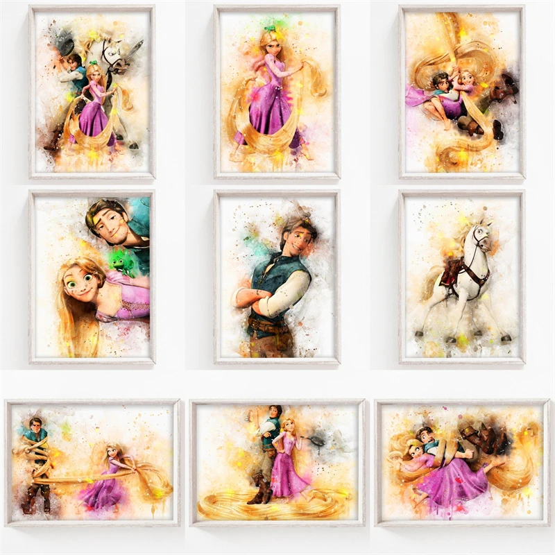 

Disney Tangled Poster and Print Canvas Art Paintings Nursery Room Wall Art Picture for Living Room Cuadros Home Decoration