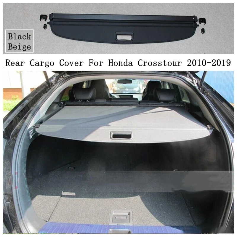 Rear Cargo Cover For Honda Crosstour 2010-2019 Privacy Trunk Screen Security Shield Shade Black Beige Auto Accessories