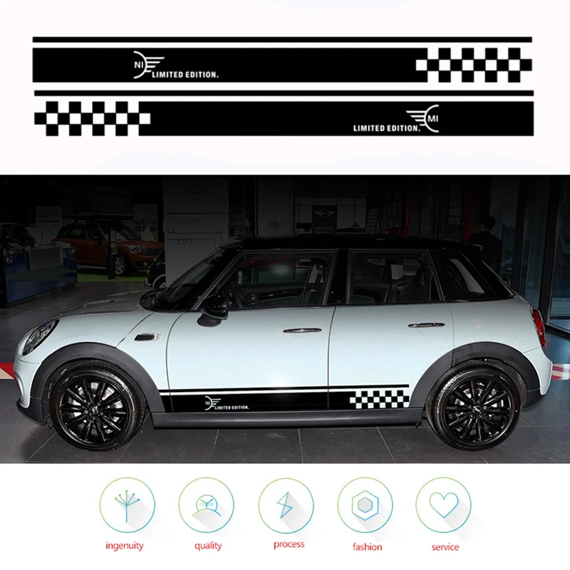 Полосатые наклейки и для Mini Cooper 2 шт. R50 R53 R56 R57 R59 F55 R52 R60 аксессуары стайлинга