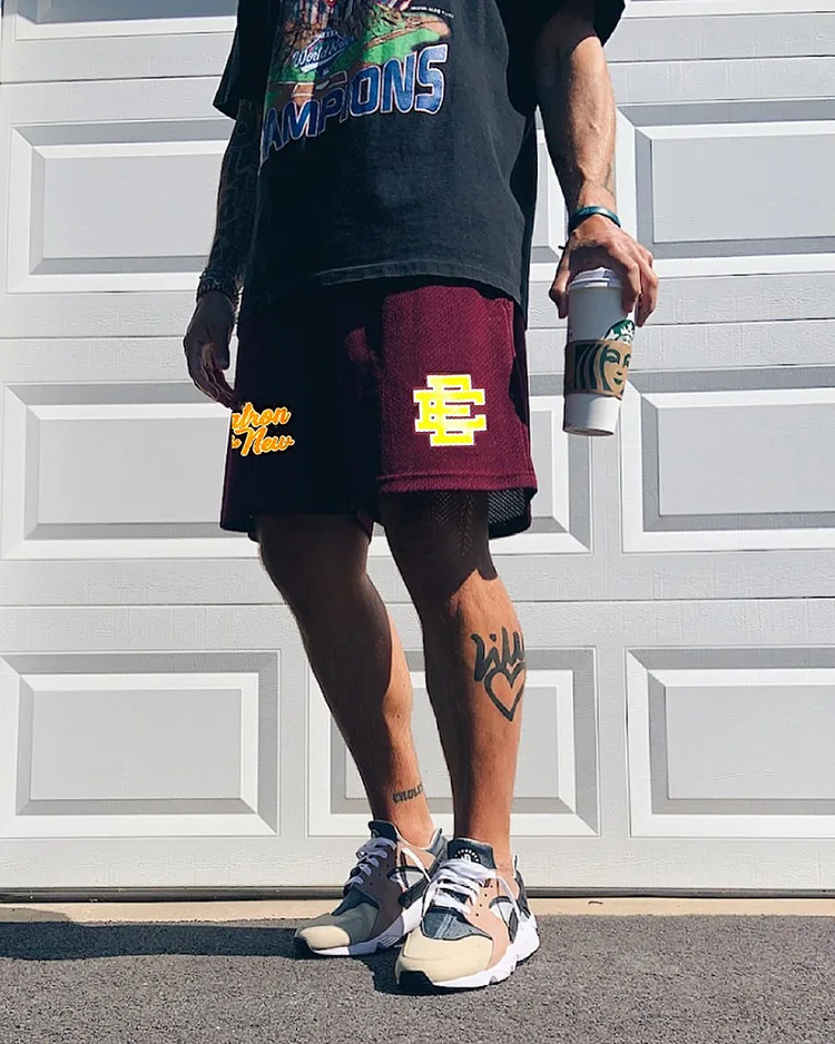 

Шорты Эрик Эмануэль EE мужские базовые, повседневные короткие штаны с дышащей сеткой для фитнеса и занятий спортом, в спортивном зале, лето