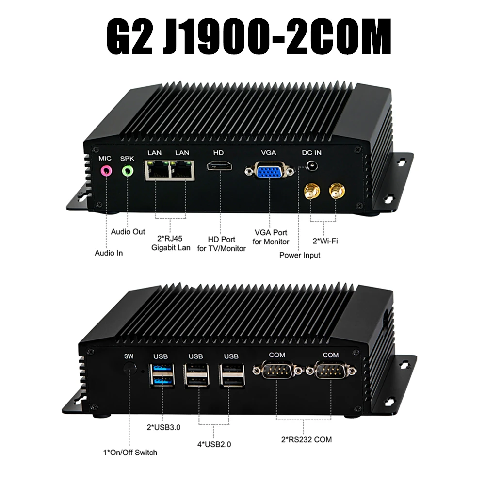 EGLOBAL безвентиляторный промышленный Мини ПК i7 4500U i5 Windows 10 Pro Linux PC 2 * Intel lan 6 RS232/485 HDMI